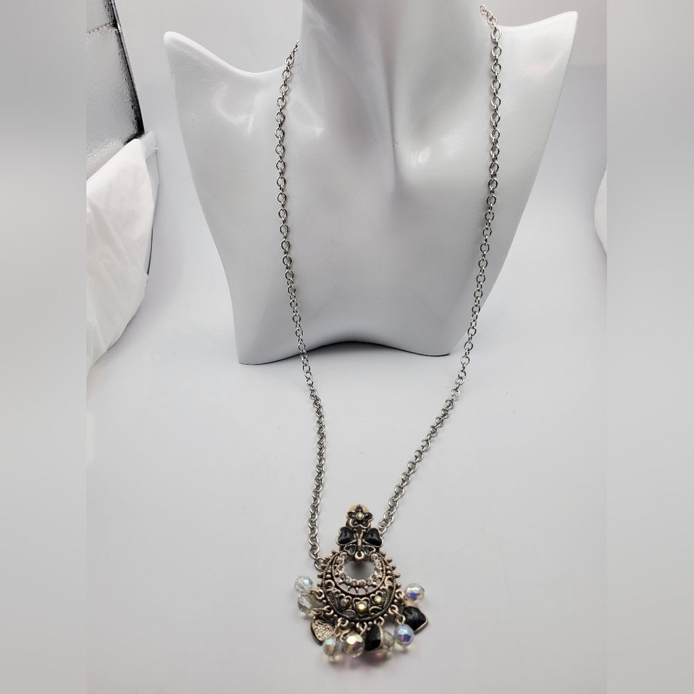 Gothic charm aurora borealis repurposed‎ necklace N2130